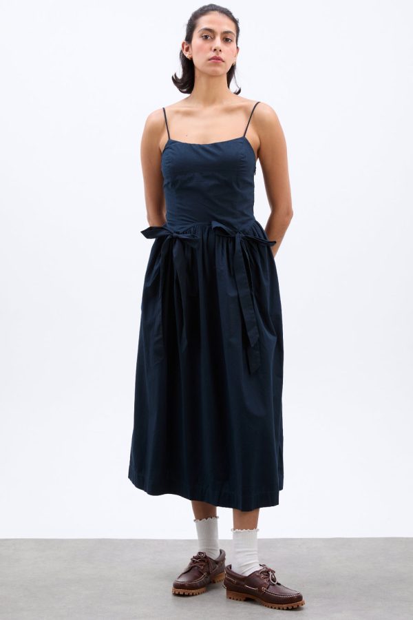 penelope apron dress - navy - Image 2