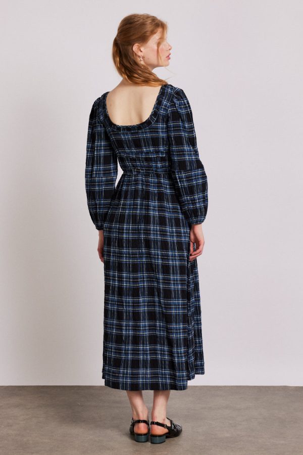 dakota midi dress - blue check - Image 3