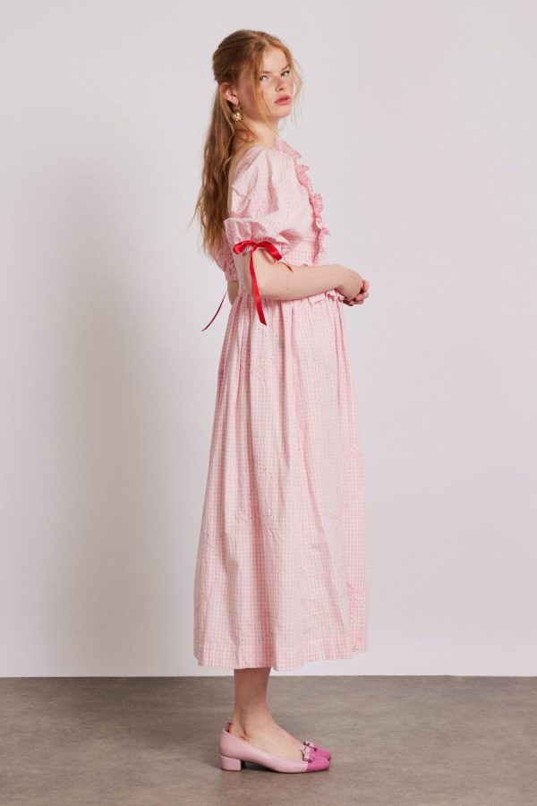 rhea dress - pink gingham - Image 5