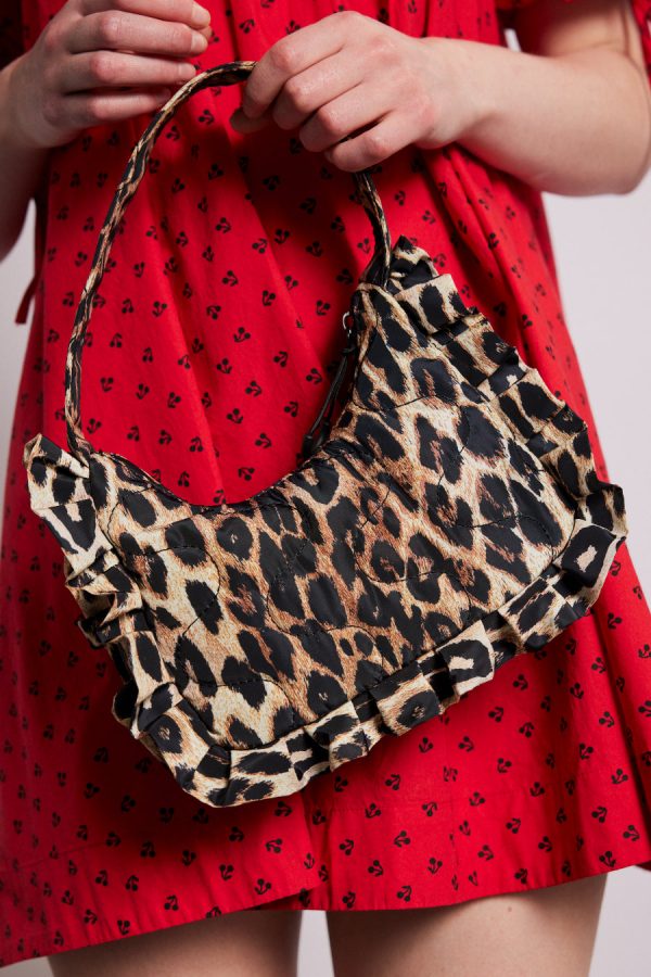 90's frill shoulder bag - leopard - Image 4