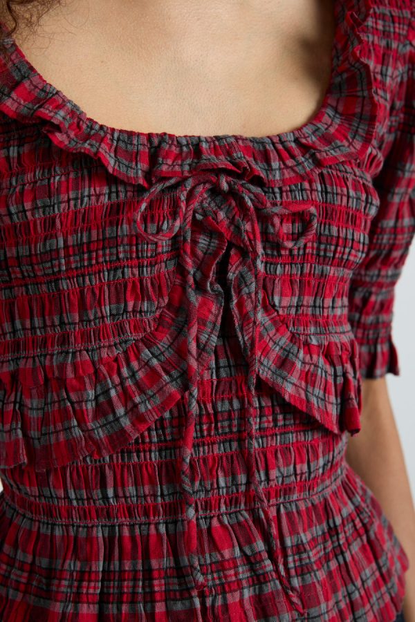 meghan blouse - red check - Image 5