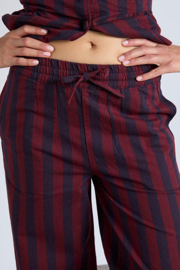 rafe trousers- navy and burgundy stripe - Image 3