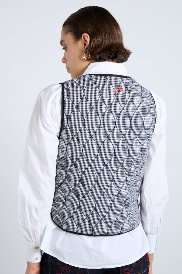 arte reversible gilet - black gingham - Image 6