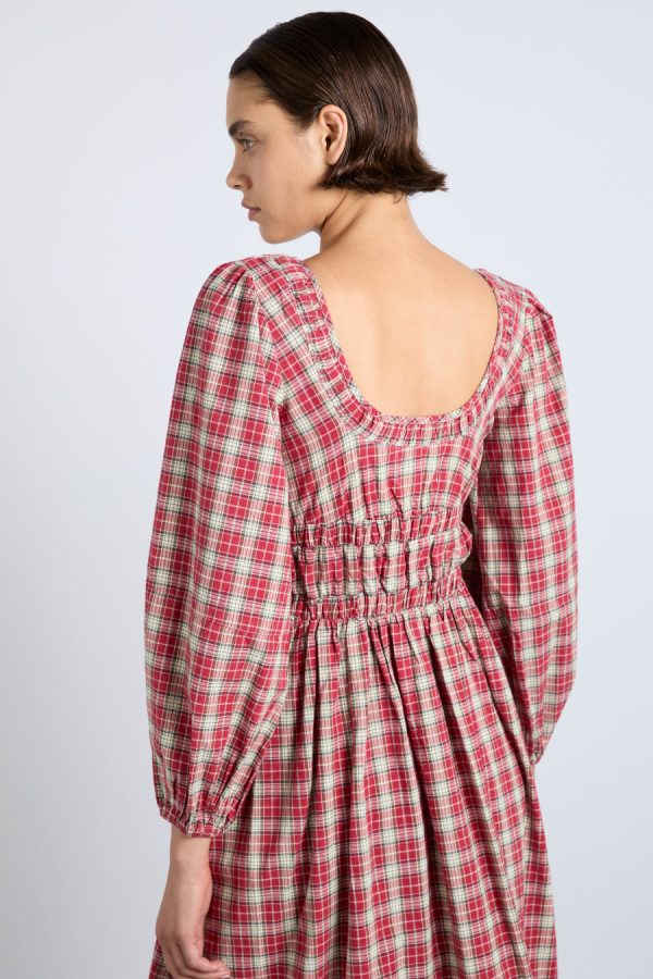 dakota bow midi dress - tartan - Image 6