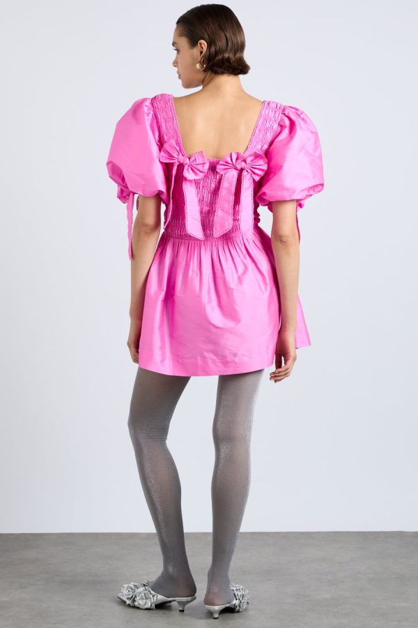 lauren mini dress- pink taffeta - Image 3