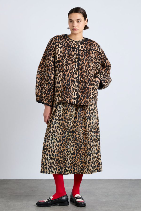 macy quilted jacket - leopard - Image 4