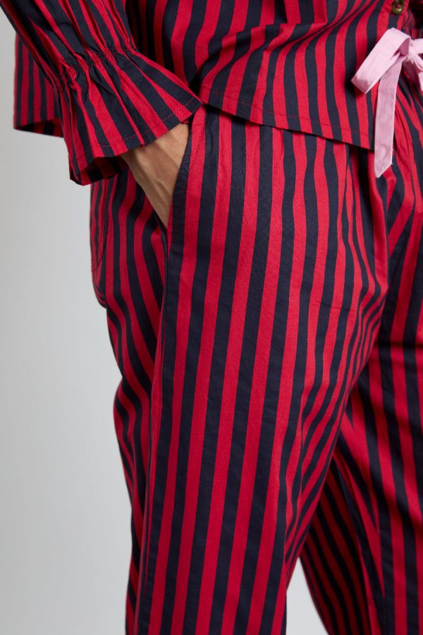 maria pj set- red/navy stripe - Image 5