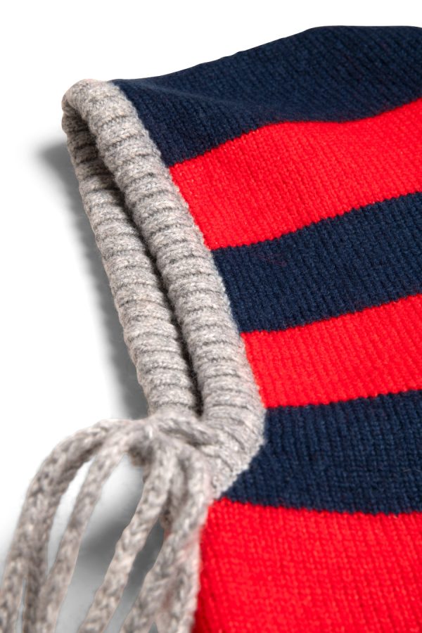 hood in red u0026 navy with grey tie - Image 6