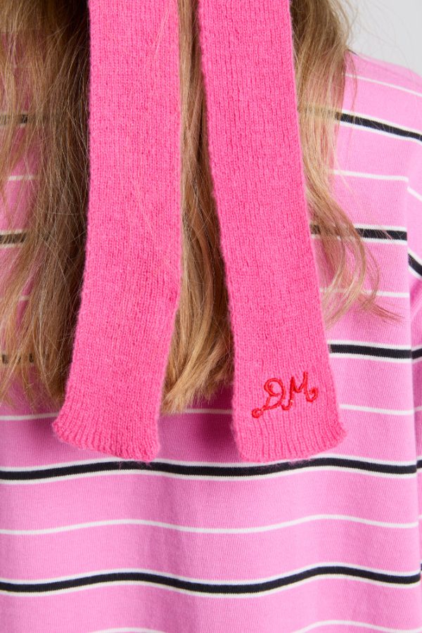 knitted hair bow in pink - Image 3