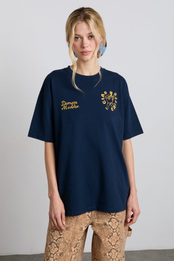 cafe pronto boyfriend tee - navy - Image 2