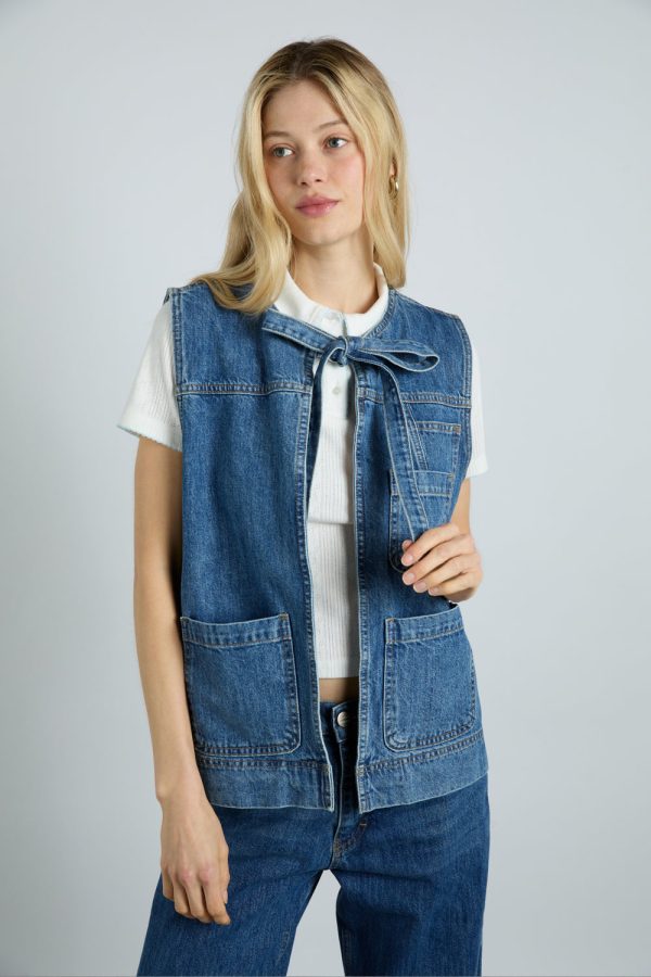 milly gilet - mid wash