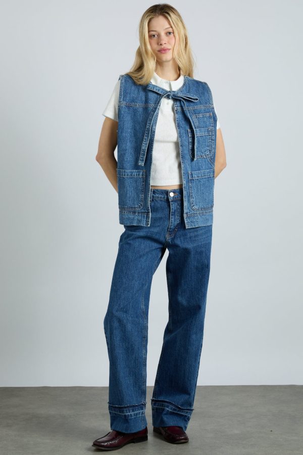 milly gilet - mid wash - Image 2