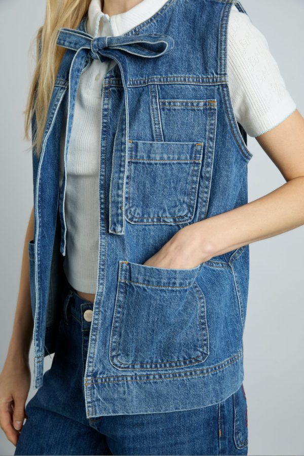milly gilet - mid wash - Image 3