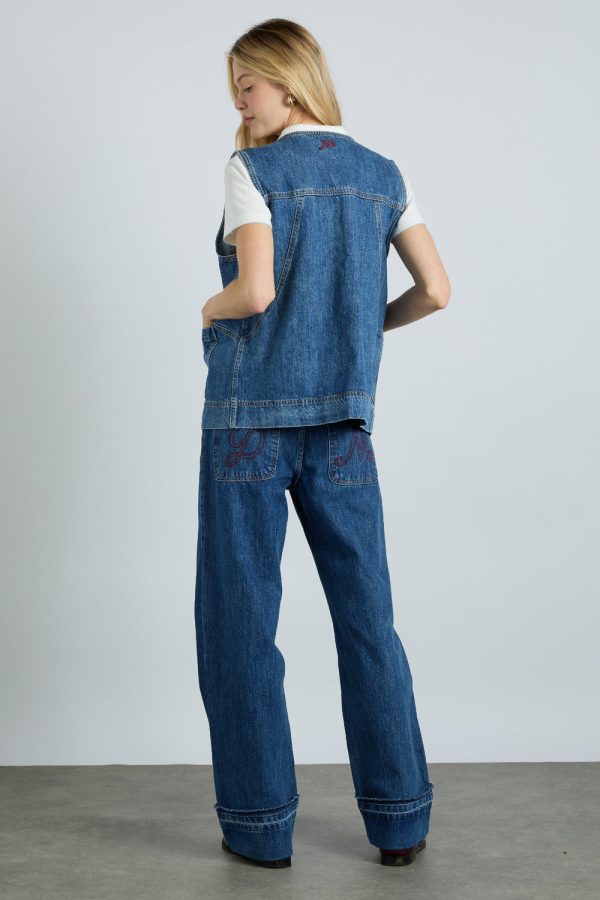 milly gilet - mid wash - Image 5