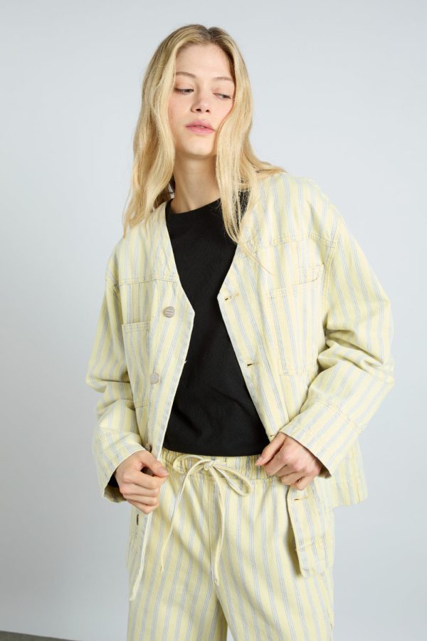 luca jacket - butter business stripe - Image 3